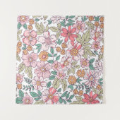 Elegant floral pattern in small hand draw flower. wandteppich (Vorderseite (Horizontal))