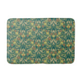 Elegant Floral Pattern in Yellow and Red on Green Badematte (Vorderseite)
