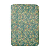 Elegant Floral Pattern in Yellow and Red on Green Badematte (Vorderseite Vertikal)