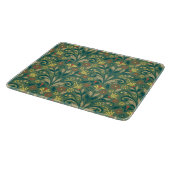 Elegant Floral Pattern in Yellow and Red on Green Schneidebrett (Ecke)