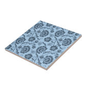Elegant Floral Pattern on Light Blue Back Fliese (Seite)