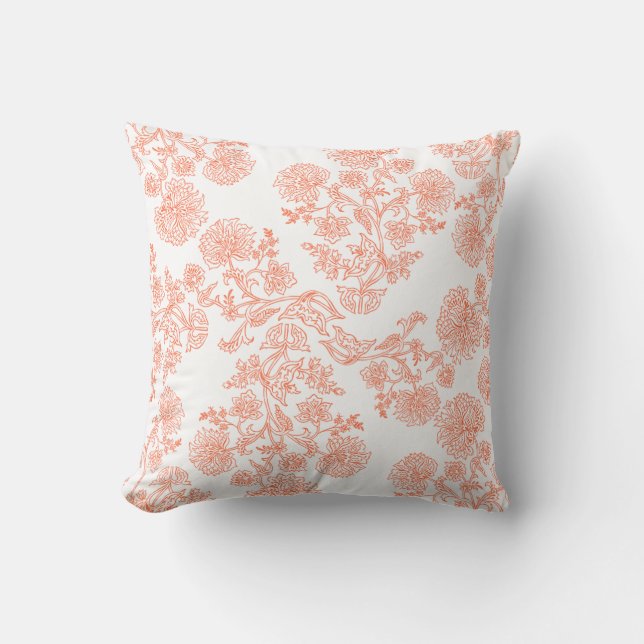 Elegant Floral Pattern Throw Pillow – Modern  Kissen (Vorderseite)