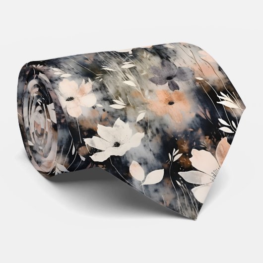 Elegant Floral Pattern Trendy Botanical Krawatte (Gerollt)