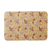 Elegant Floral Pattern with Red and Blue Leaves Badematte (Vorderseite)