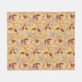 Elegant Floral Pattern with Red and Blue Leaves Fleecedecke (Vorderseite (Horizontal))