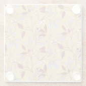 Elegant Floral Pattern with Red and Blue Leaves Glasuntersetzer (Rückseite)