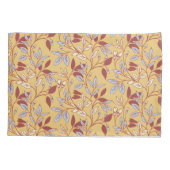 Elegant Floral Pattern with Red and Blue Leaves Kissenbezug (Rückseite-Links)