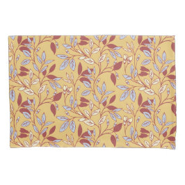 Elegant Floral Pattern with Red and Blue Leaves Kissenbezug