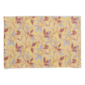 Elegant Floral Pattern with Red and Blue Leaves Kissenbezug (Vorderseite-Rechts)