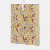 Elegant Floral Pattern with Red and Blue Leaves Ornament Aus Glas (Vorderseite links)