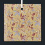 Elegant Floral Pattern with Red and Blue Leaves Ornament Aus Glas<br><div class="desc">Floral pattern with red and blue leaves on a beige background. The intertwining branches create an elegant,  vintage feel.</div>