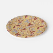 Elegant Floral Pattern with Red and Blue Leaves Pappteller (Schrägansicht)