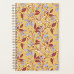 Elegant Floral Pattern with Red and Blue Leaves Planer<br><div class="desc">Floral pattern with red and blue leaves on a beige background. The intertwining branches create an elegant,  vintage feel.</div>
