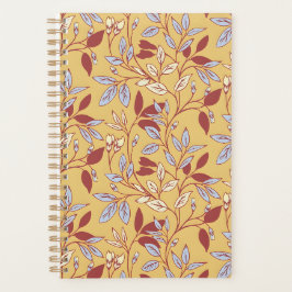 Elegant Floral Pattern with Red and Blue Leaves Planer
