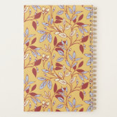 Elegant Floral Pattern with Red and Blue Leaves Planer (Rückseite)