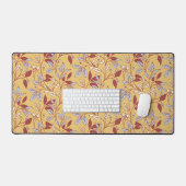 Elegant Floral Pattern with Red and Blue Leaves Schreibtischunterlage (Tastatur & Maus)
