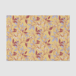 Elegant Floral Pattern with Red and Blue Leaves Seidenpapier