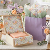 Elegant Floral Peach Lavender Sage Chevron Pattern Seidenpapier