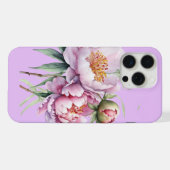 Elegant Floral Peony iPhone15 Pro MaxCase - Lilac iPhone Hülle (Rückseite (Horizontal))