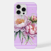 Elegant Floral Peony iPhone15 Pro MaxCase - Lilac iPhone Hülle (Rückseite)