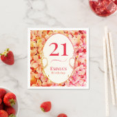 Elegant Floral Personalized 21st Birthday Party Serviette (Beispiel)