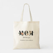 Elegant Floral Personalized Floral Mom Tote Bag Tragetasche (Rückseite)