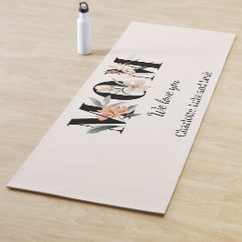 Elegant Floral Personalized Floral Mom Yoga Mat Yogamatte