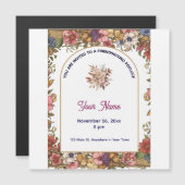 Elegant Floral Personalized Friendsgiving Magneteinladung (Vorne/Hinten)