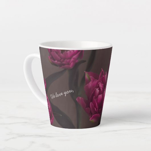 Elegant floral Personalized message Milchtasse (Linke Ecke)
