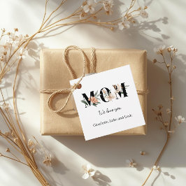 Elegant Floral Personalized Mom Favor Tags Geschenkanhänger