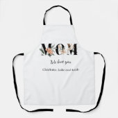 Elegant Floral Personalized Mom Kitchen Apron Schürze (Vorderseite)