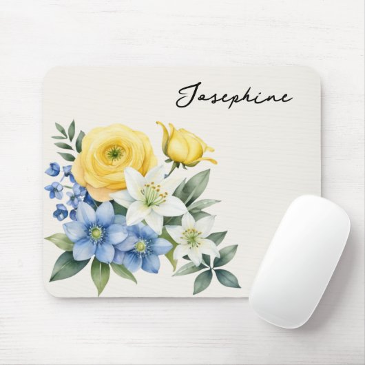 Elegant Floral Personalized Mousepad (Mit Mouse)