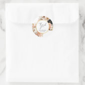 Elegant Floral Personalized “Thank You” Wedding Runder Aufkleber (Tasche)