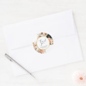 Elegant Floral Personalized “Thank You” Wedding Runder Aufkleber (Umschlag)