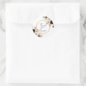 Elegant Floral Personalized “Thank You” Wedding Runder Aufkleber (Tasche)