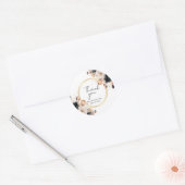 Elegant Floral Personalized “Thank You” Wedding Runder Aufkleber (Umschlag)