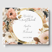 Elegant Floral Personalized Wedding Guestbook Gästebuch (Vorderseite)