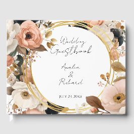 Elegant Floral Personalized Wedding Guestbook Gästebuch