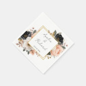 Elegant Floral Personalized Wedding Napkins Serviette (Ecke)