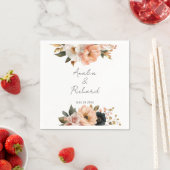 Elegant Floral Personalized Wedding Napkins Serviette (Beispiel)