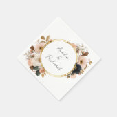 Elegant Floral Personalized Wedding Napkins Serviette (Ecke)