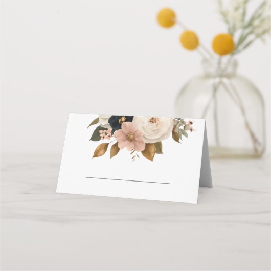 Elegant Floral Personalized Wedding  Platzkarte (Vorderseite)