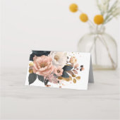 Elegant Floral Personalized Wedding Platzkarte (Rückseite)