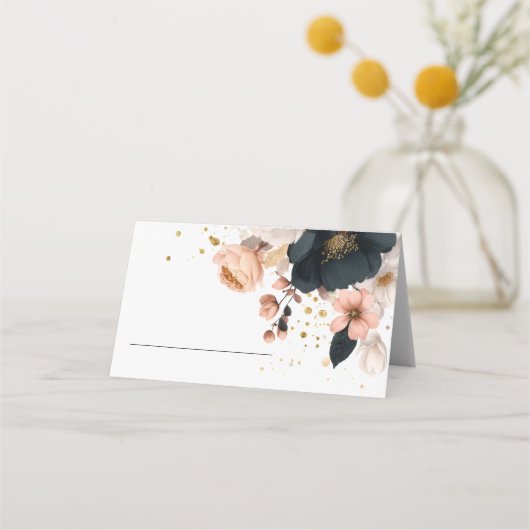 Elegant Floral Personalized Wedding Platzkarte (Vorderseite)