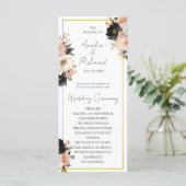 Elegant Floral Personalized Wedding Program Programm (Stehend Vorderseite)