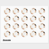 Elegant Floral Personalized Wedding Sticker (Blatt)
