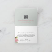 Elegant Floral Photo Link 60th Birthday Party Dankeskarte (Innenseite)