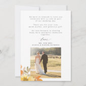 Elegant floral photo wedding dankeskarte (Rückseite)