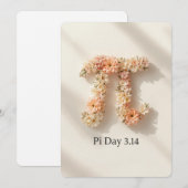 Elegant Floral Pi Day Invitation Einladung (Vorne/Hinten)