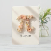 Elegant Floral Pi Day Invitation Einladung (Stehend Vorderseite)